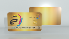 Chipkarte SLE5542 4/0 farbig bedruckt auf goldenem Hintergrund