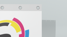 Hochwertige PVC-Plane 200 x 400 cm, 4/0-farbig bedruckt, Umsäumt + Ösen im Abstand von 50 cm oben und unten