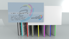 Multiloft-Flyer DIN A7 quer (10,5 cm x 7,4 cm) mit einseitiger Heißfolienprägung Silber, 4/0 farbig (einseitiger Druck)