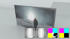 Trauerkarte DIN A6 quer 4-seiter 4/4 farbig + Sonderfarbe Silber